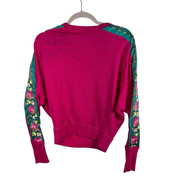 We The Free Wallflower Pullover Sweater Pink Size XS NWT Boho Embroidered Color - Picture 2 of 7
